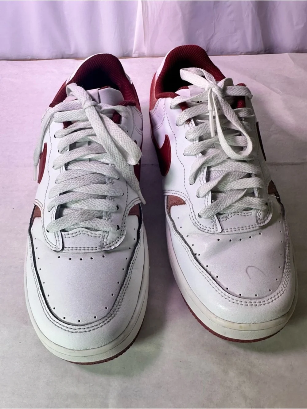 Nike Women’s White & Burgundy Low-Top Sneakers